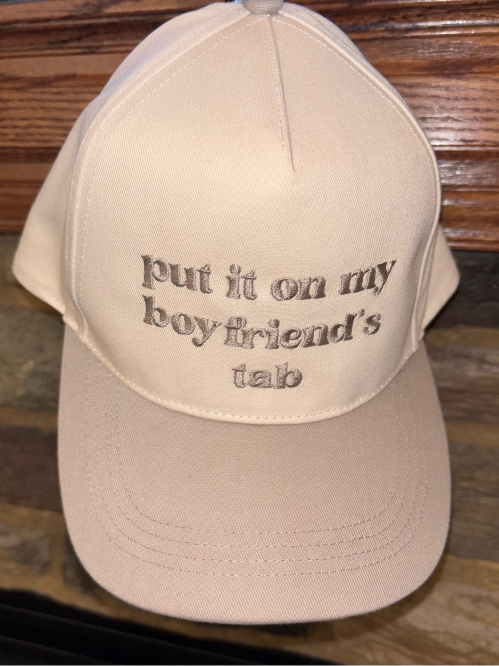 Hat - ‘put it on my boyfriends tab’